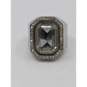 Swarovski Black Crystal Meteor Statement Gunmetal Statement RARE Ring Size 7